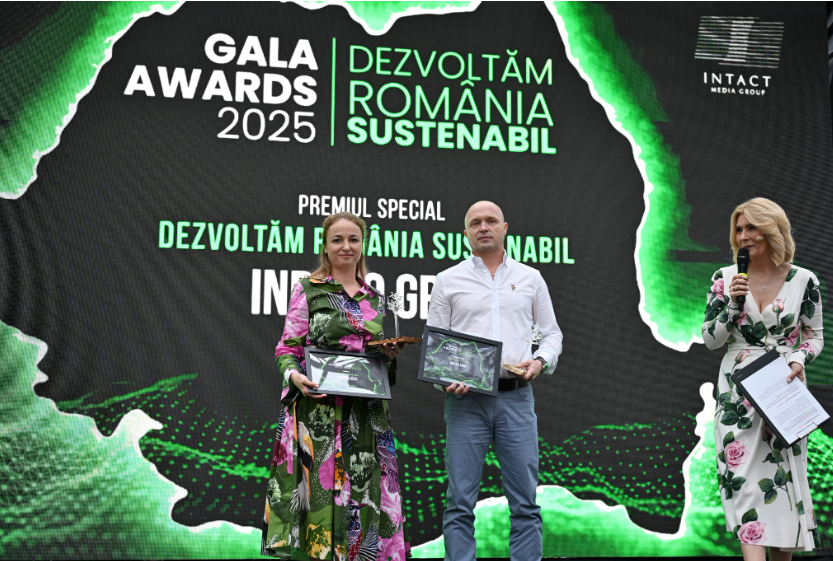 Compania Indeco premiată la Gala „Dezvoltăm România Sustenabil”: recunoaștere pentru inovație în reciclare